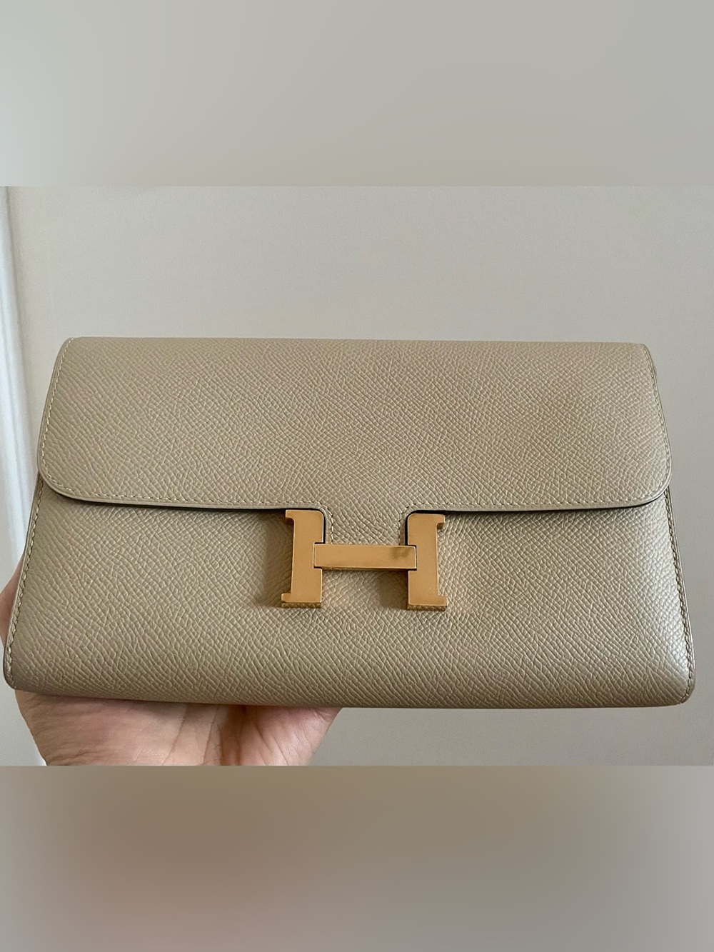 Hermès Constance Grey Wallet with Epsom leather